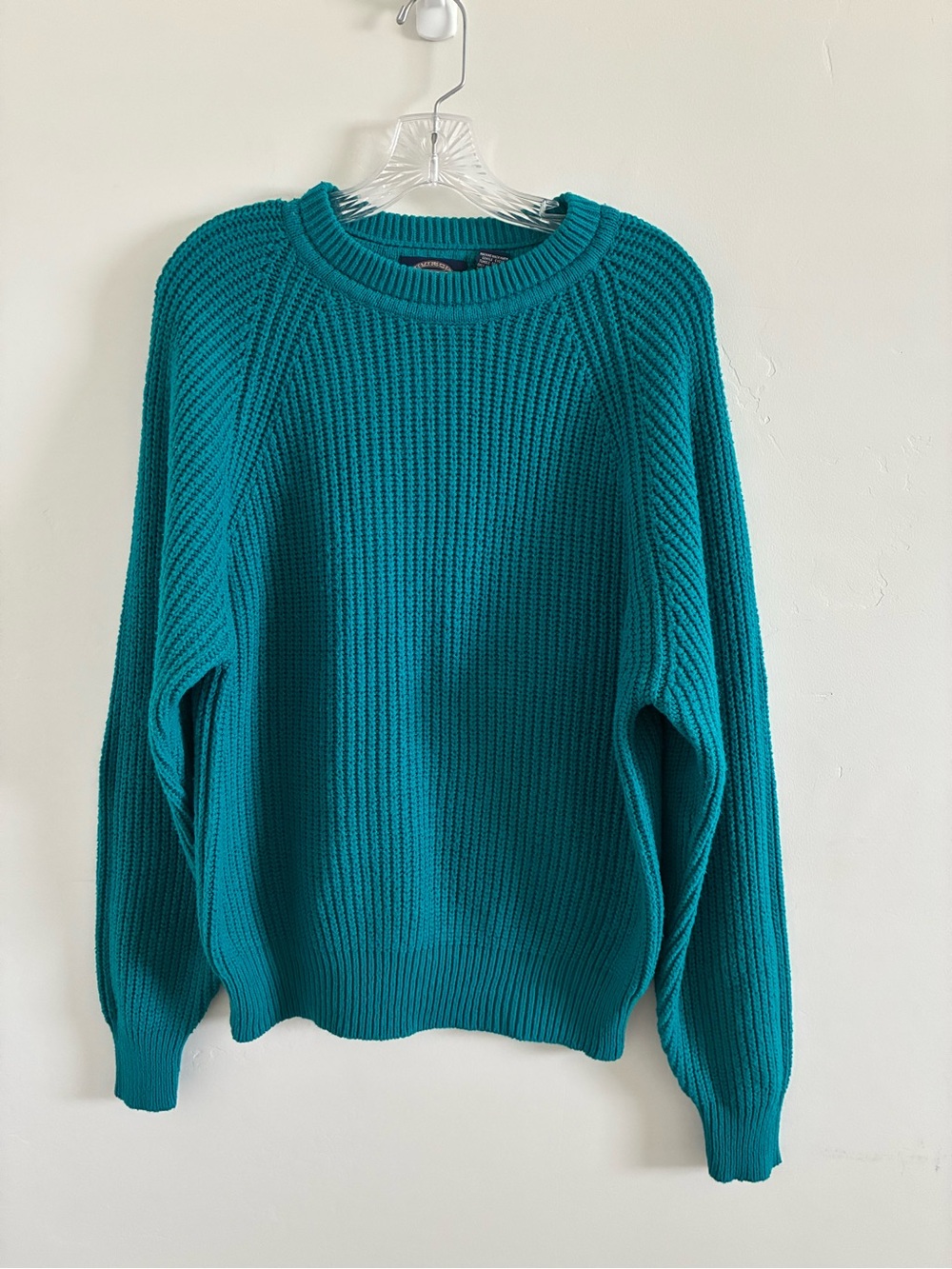 Vintage Towncraft Teal Ribbed Crewneck Sweater